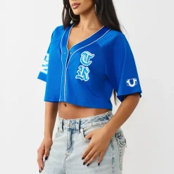 True Religion - Hemd/Bluse im Baseball-Stil- Lockere Passform- blau Bluse