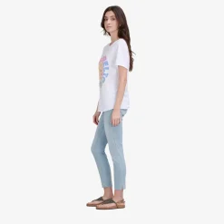 True Religion Jeans HALLE Crop Slit blau Jeans
