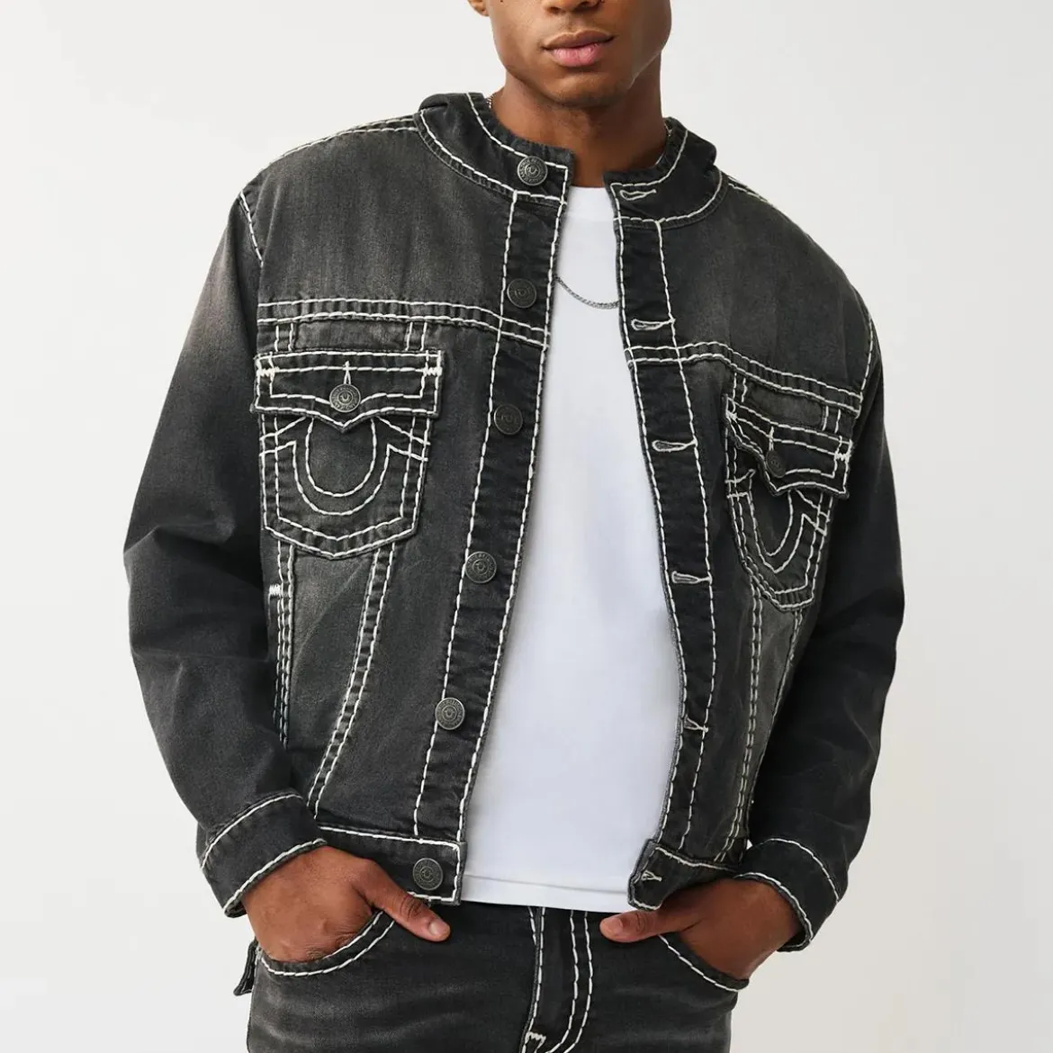 True Religion Jeansjacke schwarz Jeansjacke
