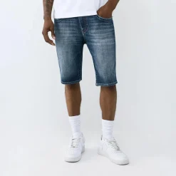 True Religion - Jeansshorts- Lässiger Schnitt- Buddha-Motiv au blau Jeansshorts