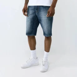 True Religion - Jeansshorts- Lässiger Schnitt- Buddha-Motiv au blau Jeansshorts