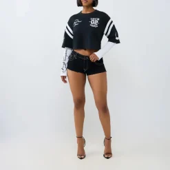 True Religion - Jersey Top mit integriertem langen Ärmel- Kontr bunt Longsleeve