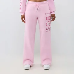 True Religion - Jogginghose- Gerades Bein- Mittlere Bundhöhe- rosa Jogginghose