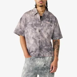 True Religion - Kastenförmiges Hemd- Kurzarm- Allover-Print-bunt Hemd