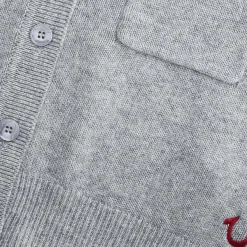 True Religion - Kurze Ärmel- Gerader Schnitt- Rippbündchen angrau Strickjacke