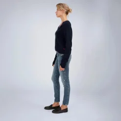 True Religion - Lamgarm- Gerader Schnitt- Rippbünchen an den Ä dunkel-blau
