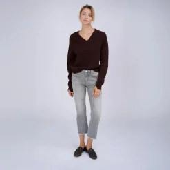 True Religion - Lamgarm- Gerader Schnitt- Rippbünchen an den Ä braun