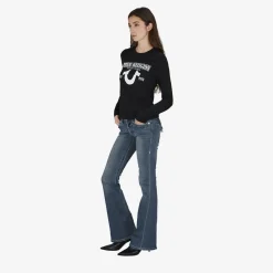 True Religion Longsleeve schwarz Bluse