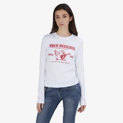 True Religion Longsleeve weiss Bluse