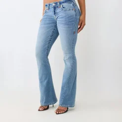 True Religion - Low Rise- Farbige Ziernähte- Super T-Stitching blau Jeans