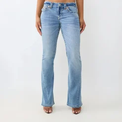 True Religion - Low Rise- Farbige Ziernähte- Super T-Stitching blau Jeans
