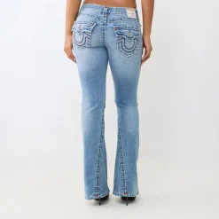 True Religion - Low Rise- Farbige Ziernähte- Super T-Stitching blau Jeans