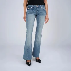 True Religion - Low Rise Jeans- Modell: JOEY- Drehbein- Gedre blau Jeans