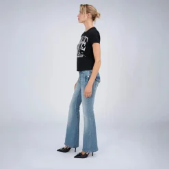 True Religion - Low Rise Jeans- Modell: JOEY- Drehbein- Gedre blau Jeans