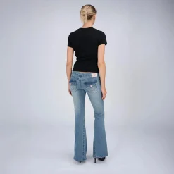 True Religion - Low Rise Jeans- Modell: JOEY- Drehbein- Gedre blau Jeans