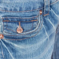 True Religion - Low Rise Jeans- Modell: JOEY- Drehbein- Gedre blau Jeans