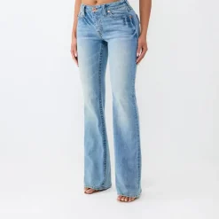 True Religion - Modell: Becca Bootcut- Mittelhoher Taille- Kla blau Jeans