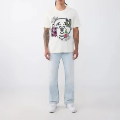 True Religion - Modell: Ricky- Länger 34- Entspannte Passform hell-blau Jeans