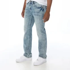 True Religion - Modell: Ricky- Melierte Optik- Entspannte Pass blau Jeans
