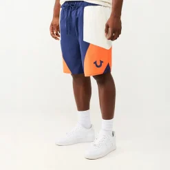 True Religion - Nylon Track-Short- Geometrisches Colorblocking dunkel-blau Shorts