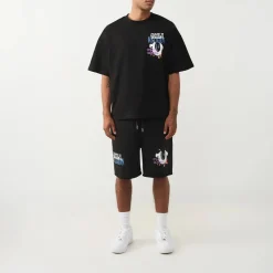 True Religion - Oversize Schnitt- Lockere Passform- Überschnit schwarz T-Shirt