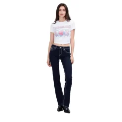 True Religion - Shirt- Figurbetonte Silhouette- Verkürzte Form weiss T-Shirt