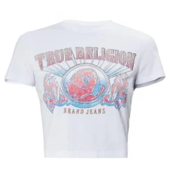 True Religion - Shirt- Figurbetonte Silhouette- Verkürzte Form weiss T-Shirt