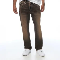 True Religion - Straight-Fit- Länge 34- Braunwaschung- Klappt braun Straight Leg Jeans