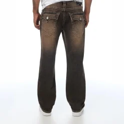 True Religion - Straight-Fit- Länge 34- Braunwaschung- Klappt braun Straight Leg Jeans