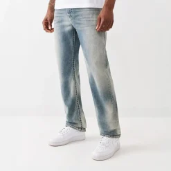 True Religion - Straight Jeans- Länge 34- Super T- Klapptasch blau Straight Leg Jeans