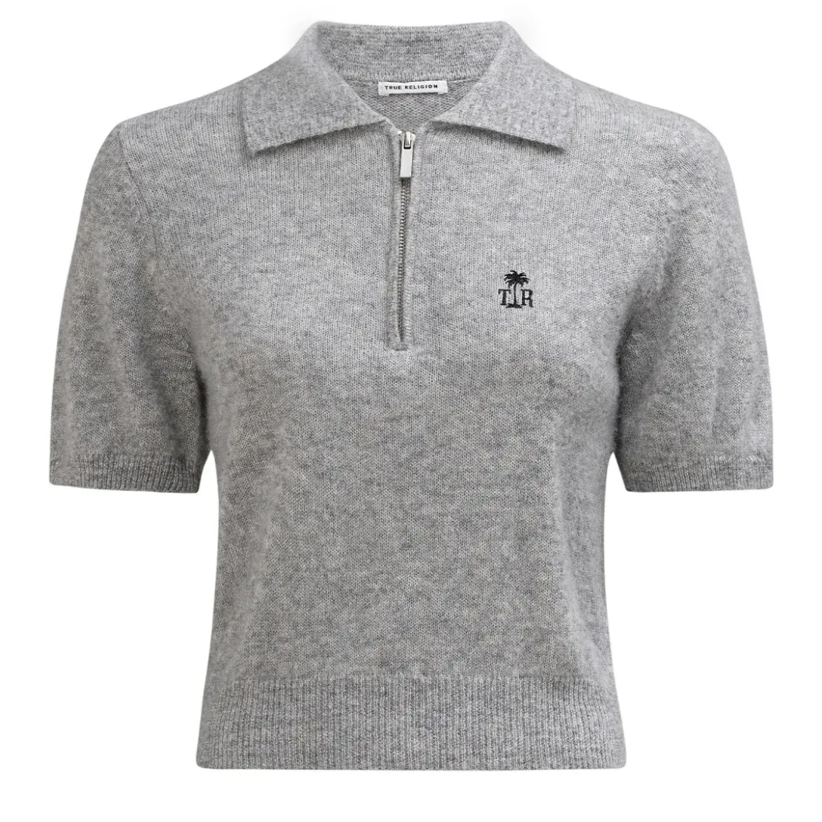 True Religion Strick-Poloshirt AMARA grau Poloshirt