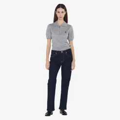 True Religion Strick-Poloshirt AMARA grau Poloshirt