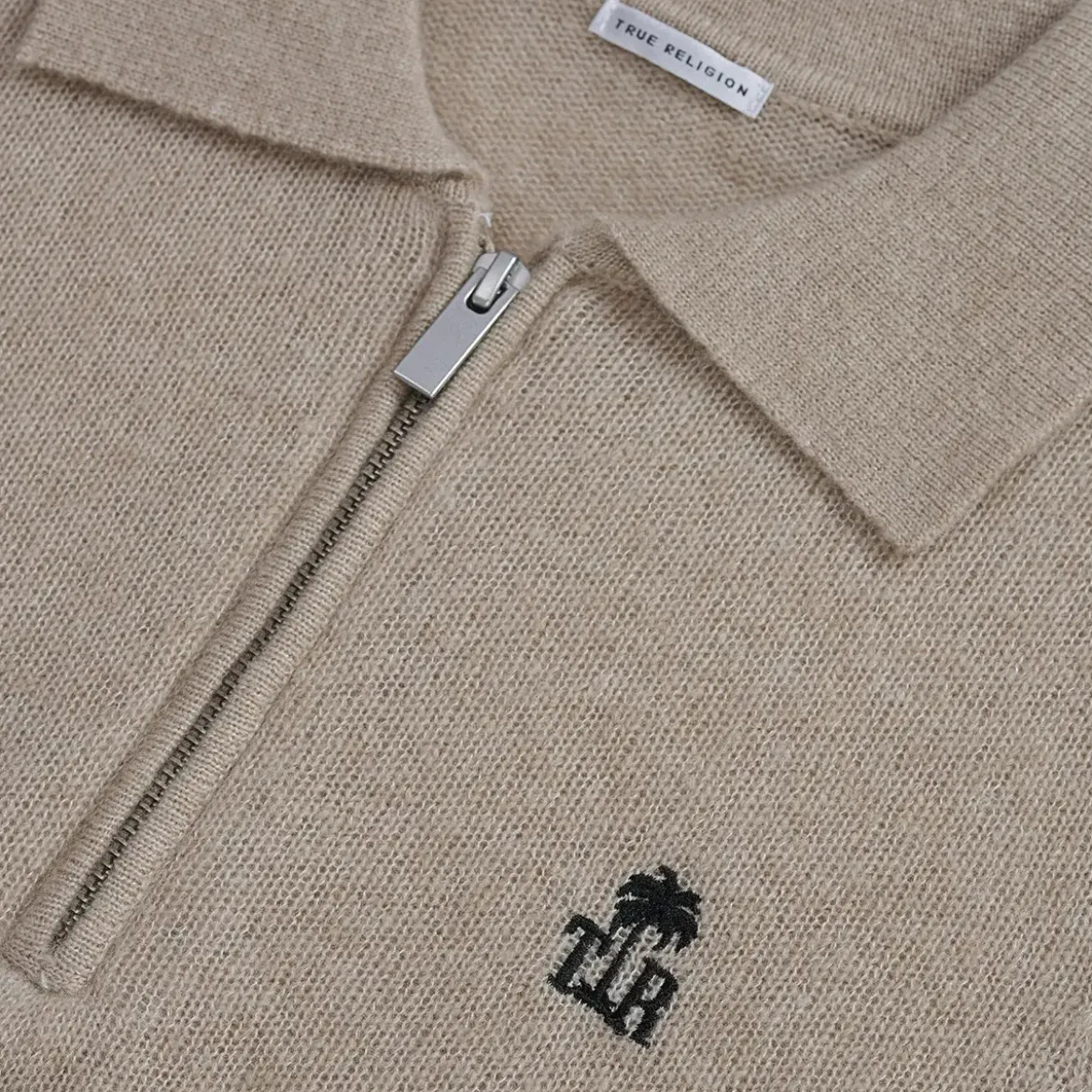True Religion Strick-Poloshirt AMARA beige Poloshirt