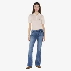 True Religion Strick-Poloshirt AMARA creme Poloshirt