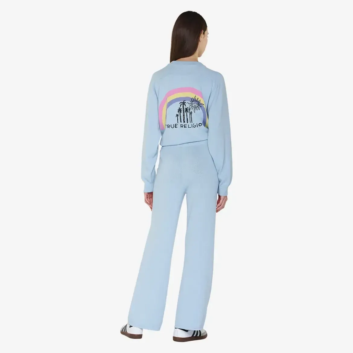 True Religion Strickpulli RAINBOW blau Pullover