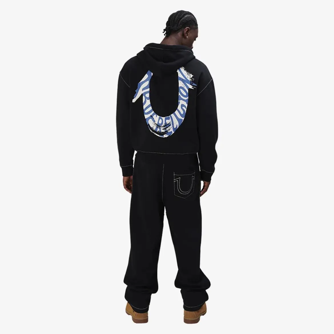 True Religion Sweatpant Baggy Big T schwarz Hose