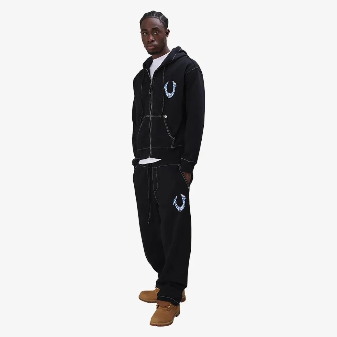 True Religion Sweatpant Baggy Big T schwarz Hose