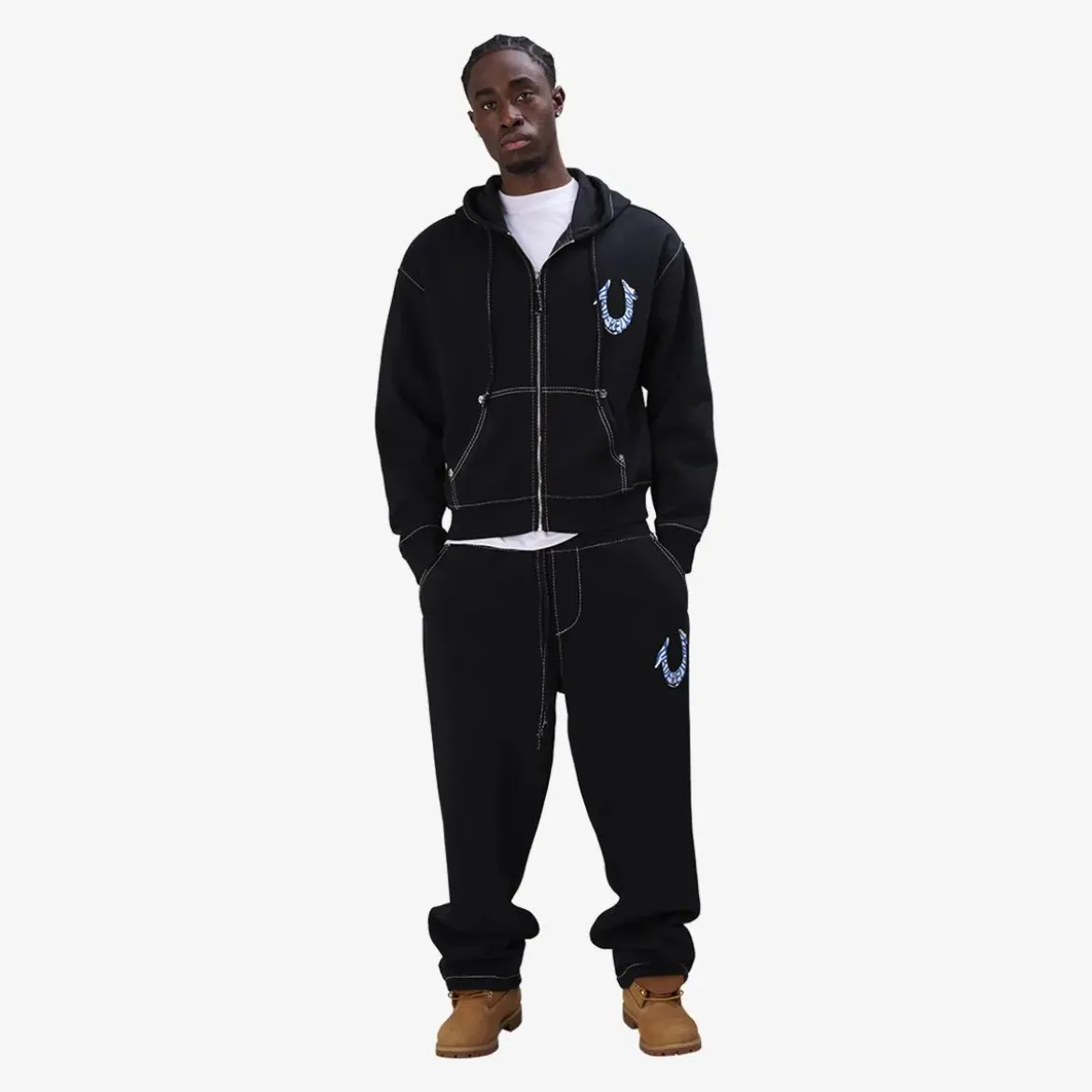 True Religion Sweatpant Baggy Big T schwarz Hose