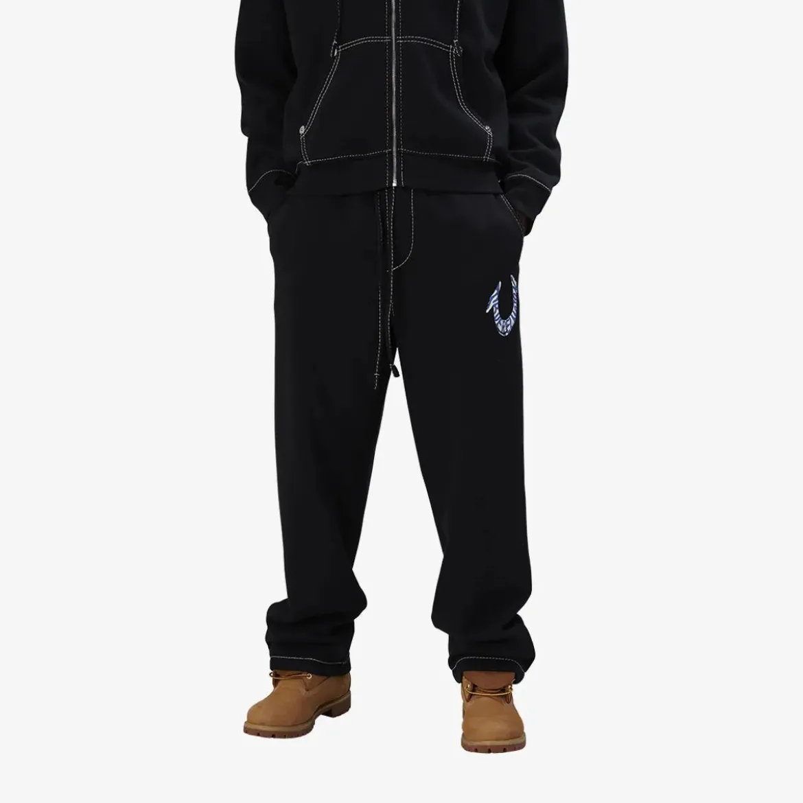 True Religion Sweatpant Baggy Big T schwarz Hose
