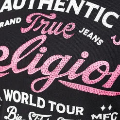 True Religion - Tanktop- Gerippt- Logo mit Ziersteine besetzt schwarz Top