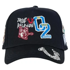 True Religion - Verstärktes Schild- Verstellbare Riemen am Hint schwarz Hut
