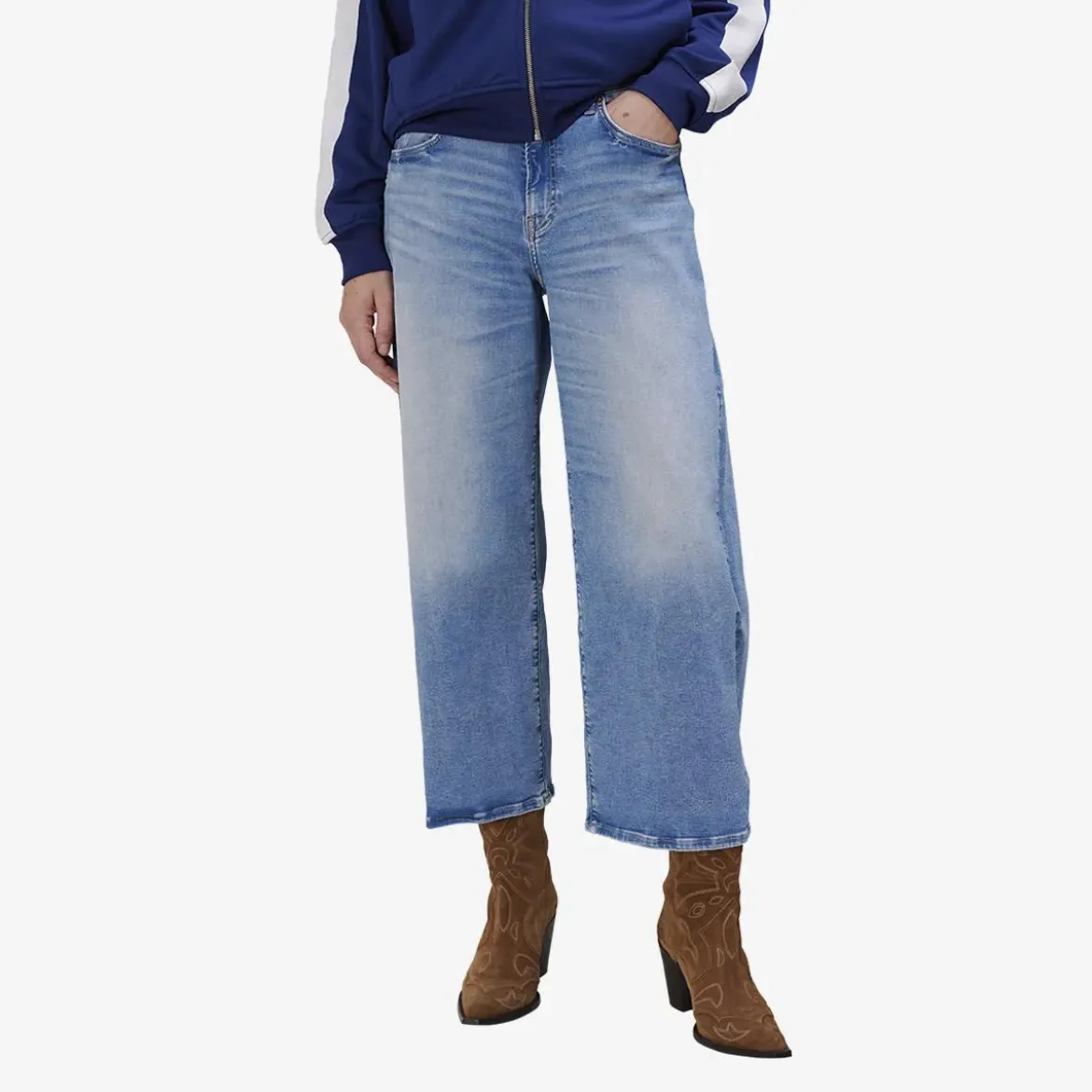 True Religion Wide Leg Jeans VOLUME CROP blau Jeans