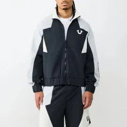 True Religion - Windbreakter Flair- Geometrisches Colorblocking schwarz Daunenjacke