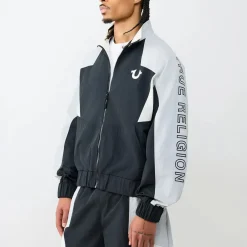 True Religion - Windbreakter Flair- Geometrisches Colorblocking schwarz Daunenjacke