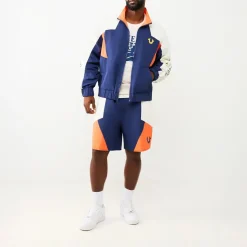 True Religion - Windbreakter Flair- Geometrisches Colorblocking dunkel-blau Daunenjacke