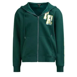 True Religion - Zip-Hoodie- Varsity-Stil- Logo Print auf Rücks grün