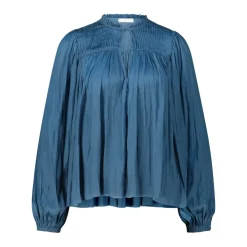 Ulla Johnson Blusenshirt Freja aus Satin blau Bluse