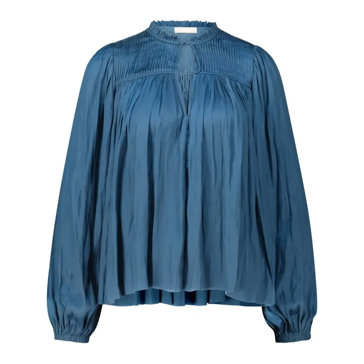 Ulla Johnson Blusenshirt Freja aus Satin blau Bluse