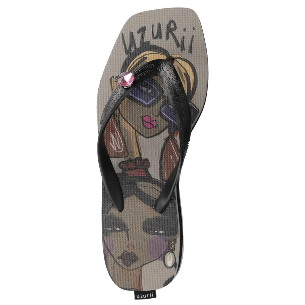 UZURII Pantoffeln Pantoffel Teddy Bear taupe Flip Flops