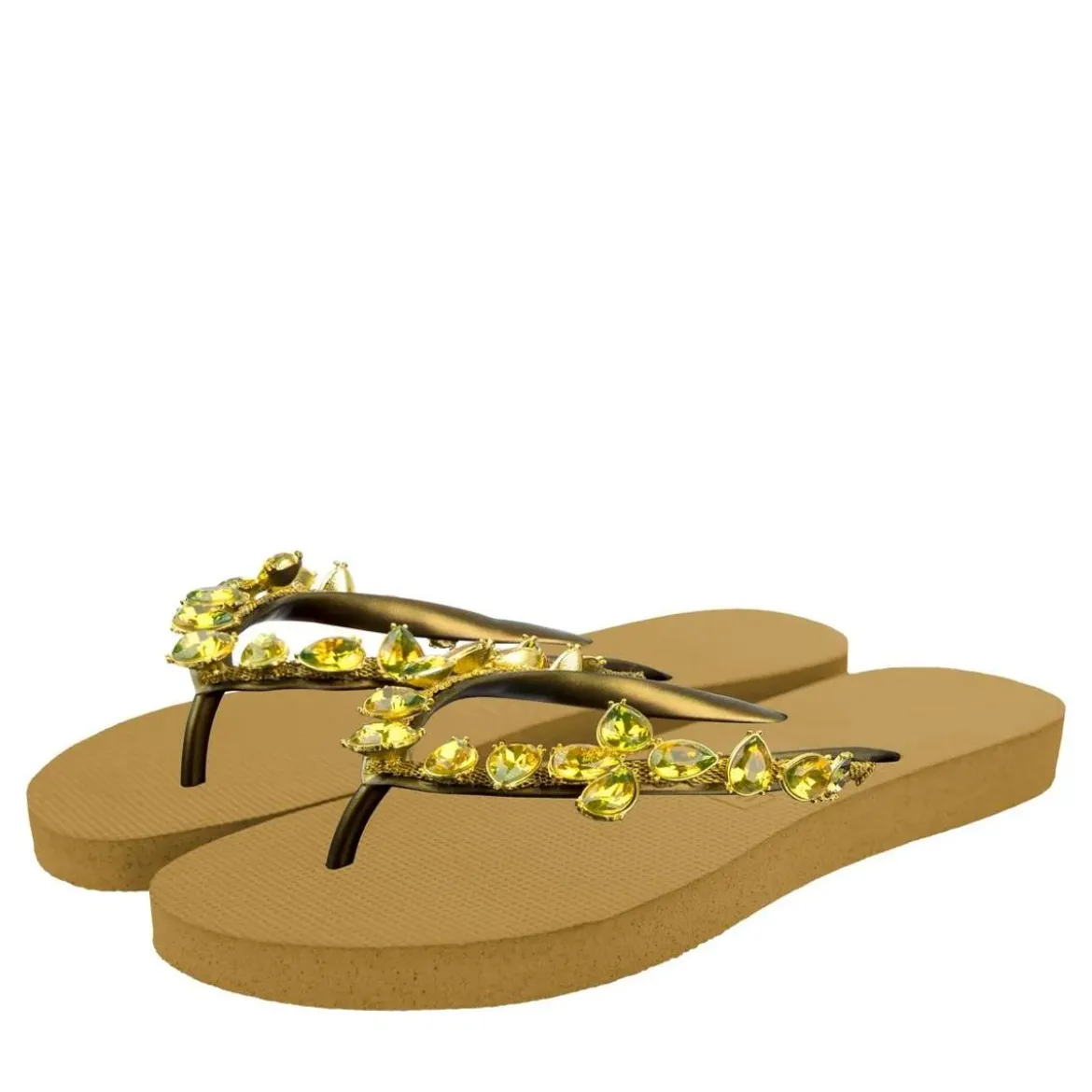 UZURII platte hausschuhe Amalia ocker Flip Flops